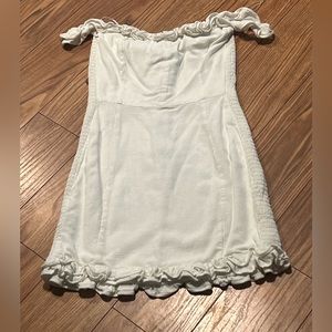 off the shoulder white dress